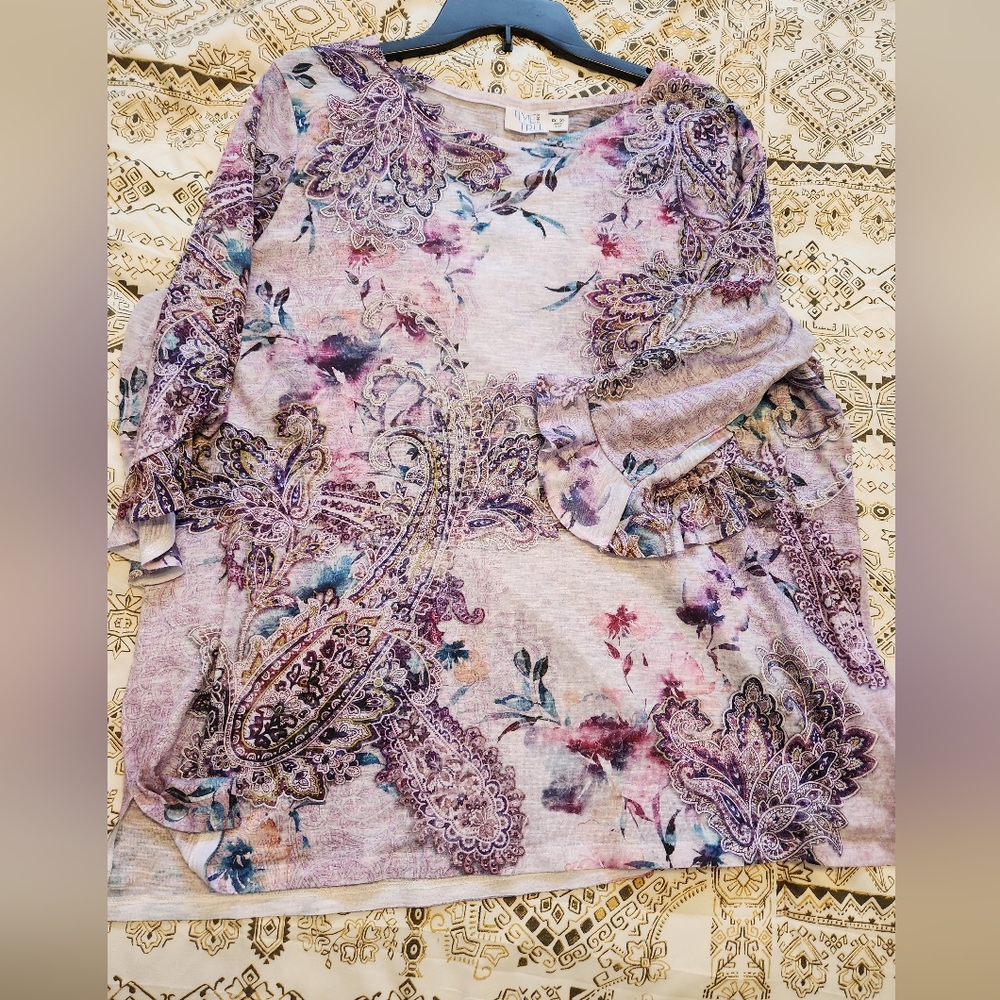 Womens XXL Paisley Floral Top